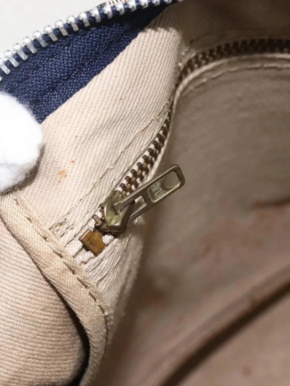 Christian Dior Trotter Canvas Boston Bag Navy Silver Auth ka2812 - Picture 13 of 16